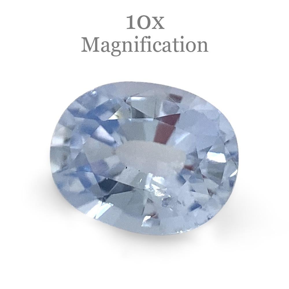 0.98ct Oval Icy Blue Sapphire from Sri Lanka Unheated In New Condition For Sale In Toronto, Ontario