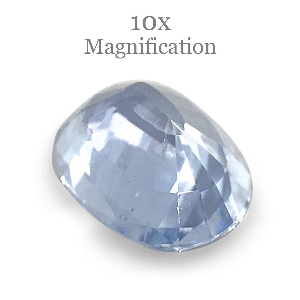 Women's or Men's 0.98ct Oval Icy Blue Sapphire from Sri Lanka Unheated For Sale
