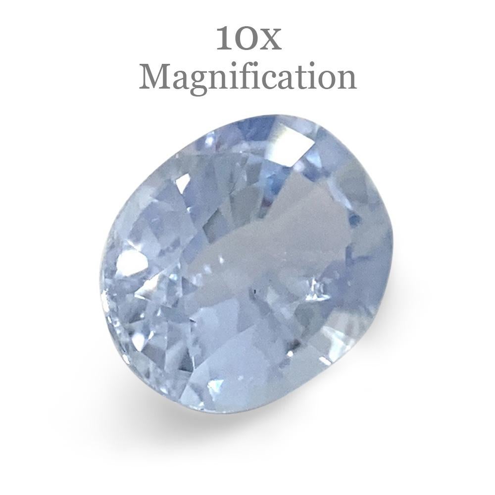 0.98ct Oval Icy Blue Sapphire from Sri Lanka Unheated For Sale 2
