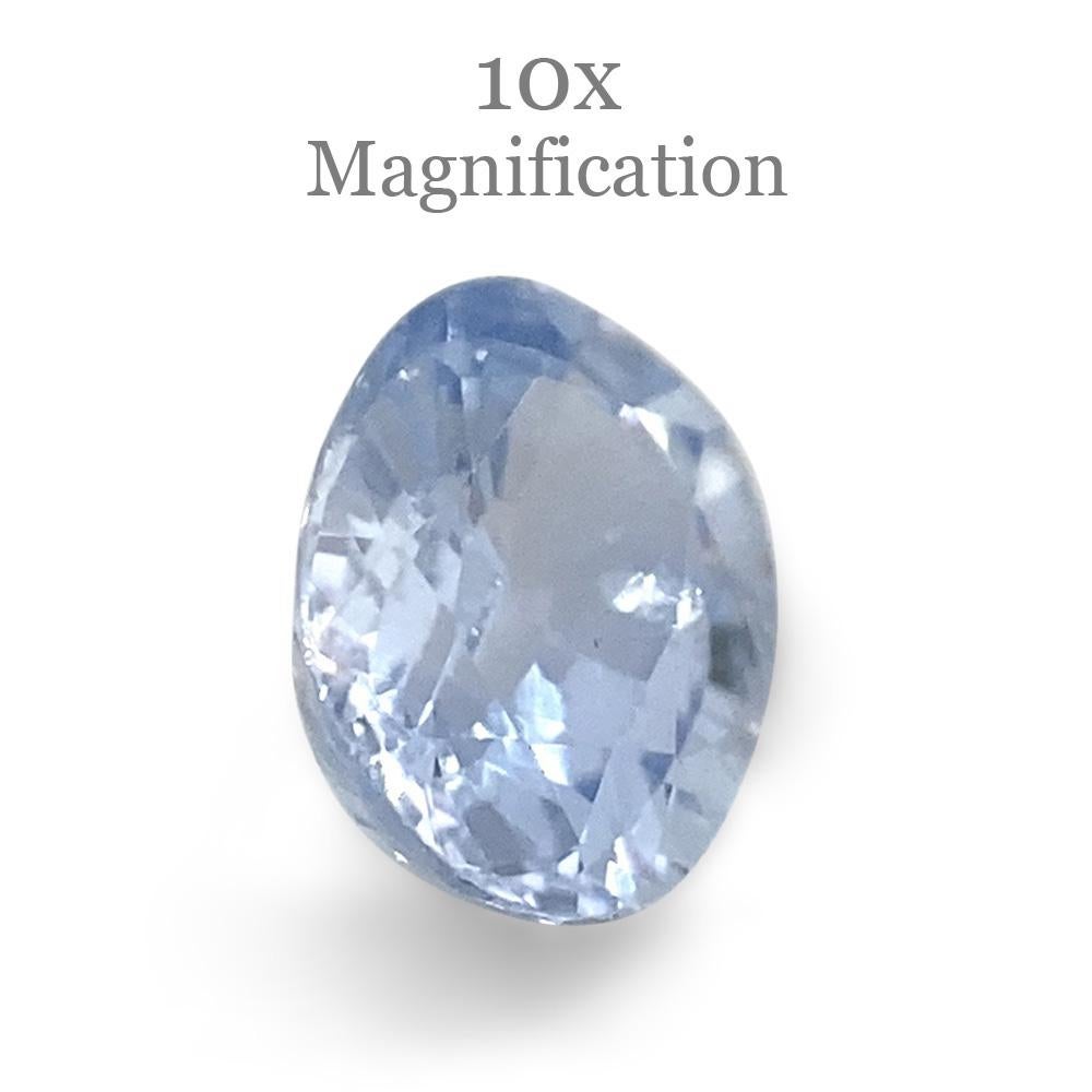 0.98ct Oval Icy Blue Sapphire from Sri Lanka Unheated For Sale 4