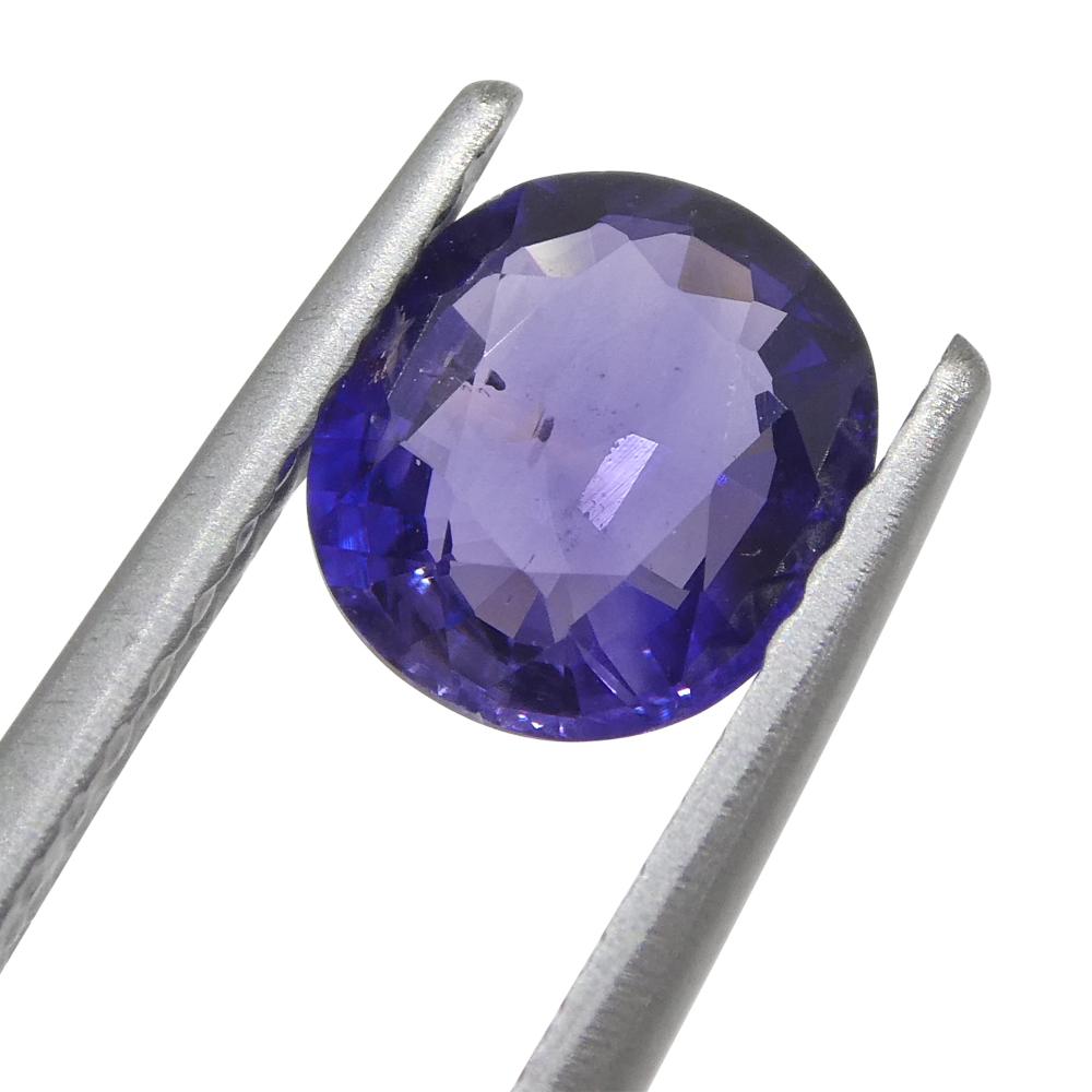 Brilliant Cut 0.98ct Oval Purple Sapphire from East Africa, Unheated For Sale
