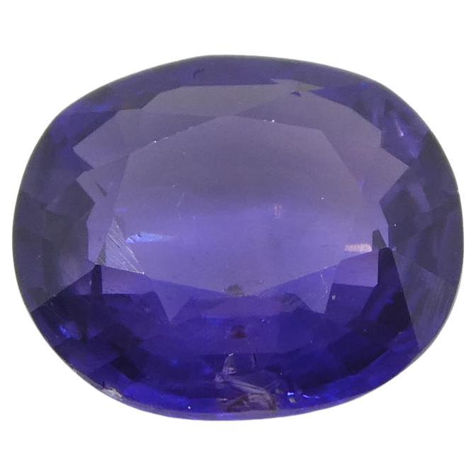 0.98ct Oval Purple Sapphire from East Africa, Unheated For Sale