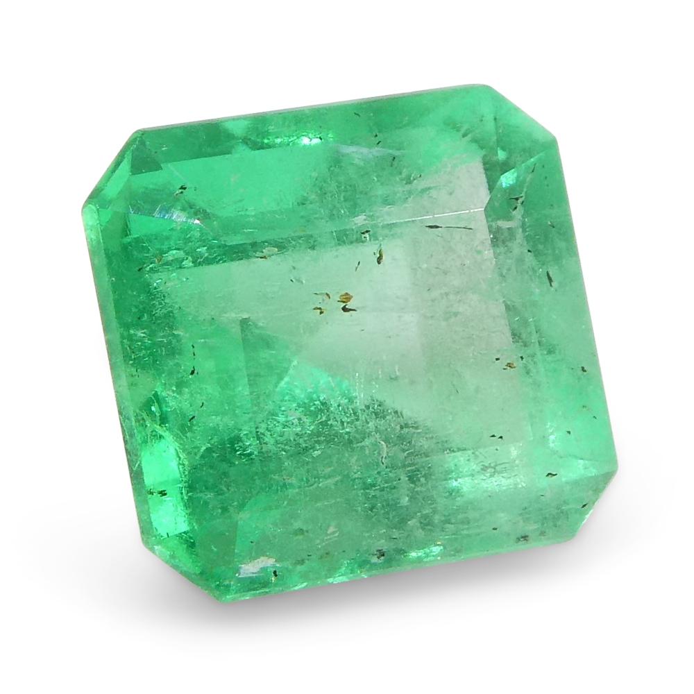 Émeraude verte carrée de 0,98 ct de Colombie Neuf - En vente à Toronto, Ontario