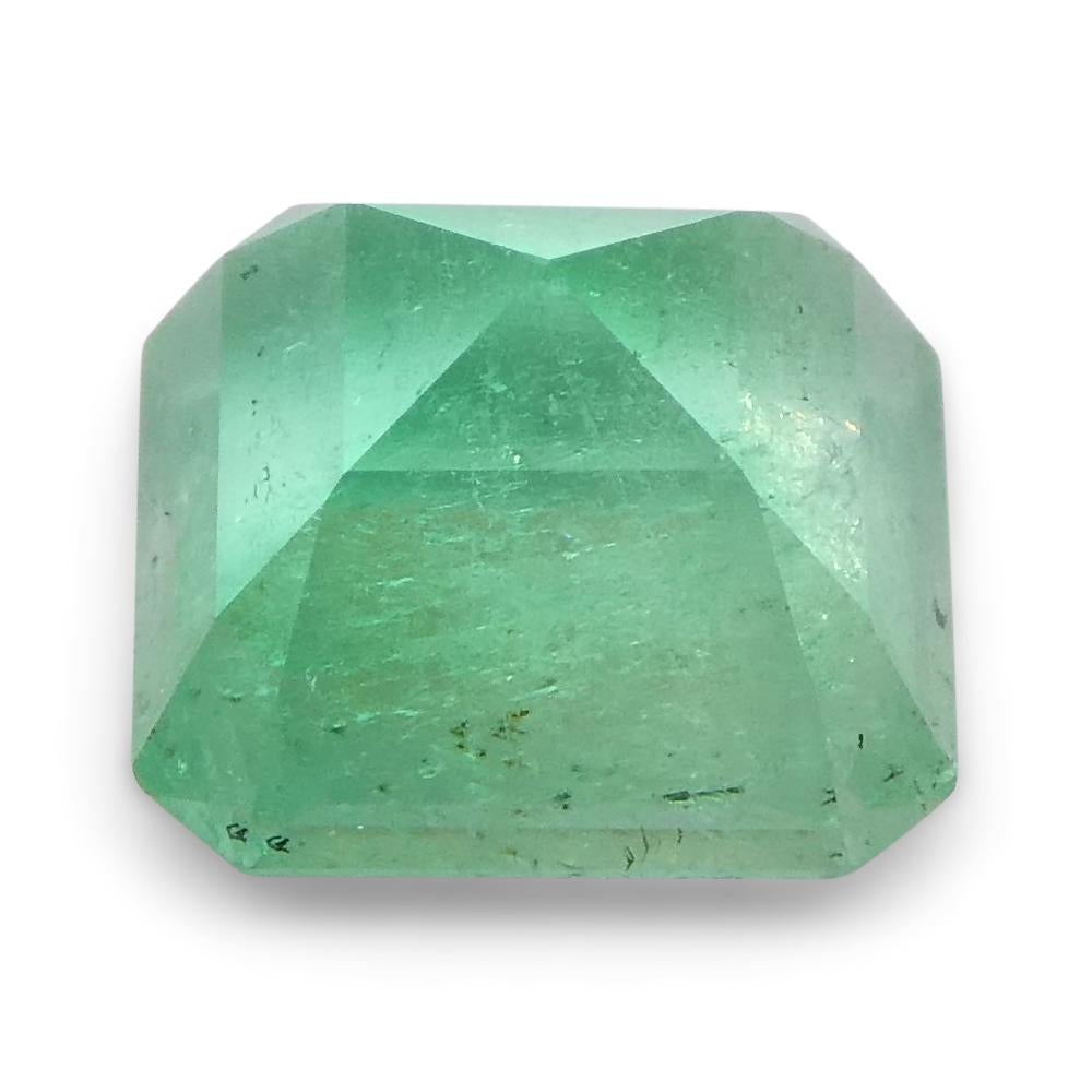 Square Cut 0.98ct Square Green Emerald from Colombia For Sale
