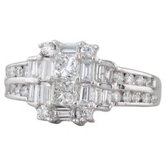 0.98ctw Anillo de compromiso de diamantes 14k Oro blanco Tamaño 4.25
