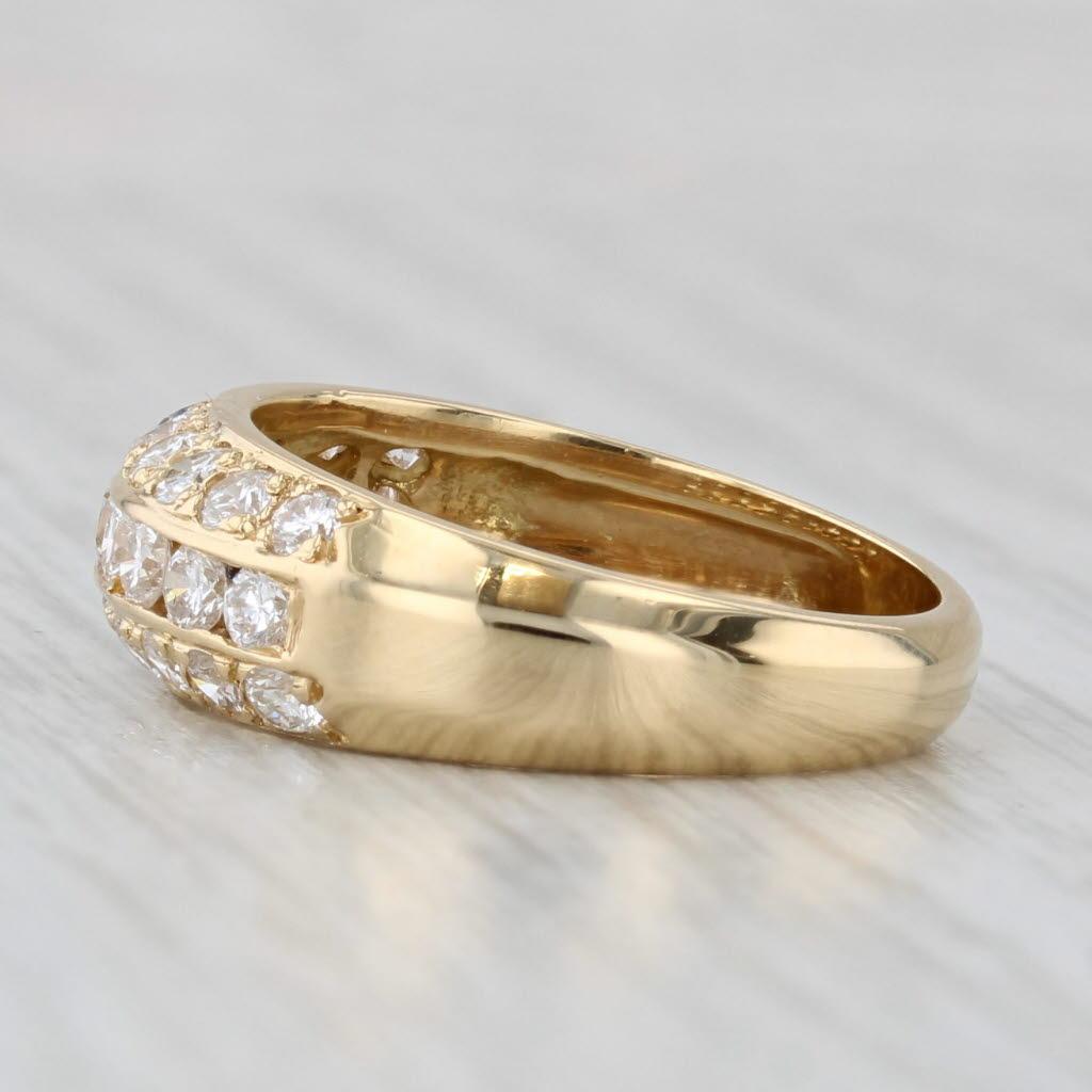 da uomo o donna Fascia nuziale con diamante da 0,98 carati in oro giallo 18k Misura 6 Anello di anniversario in vendita