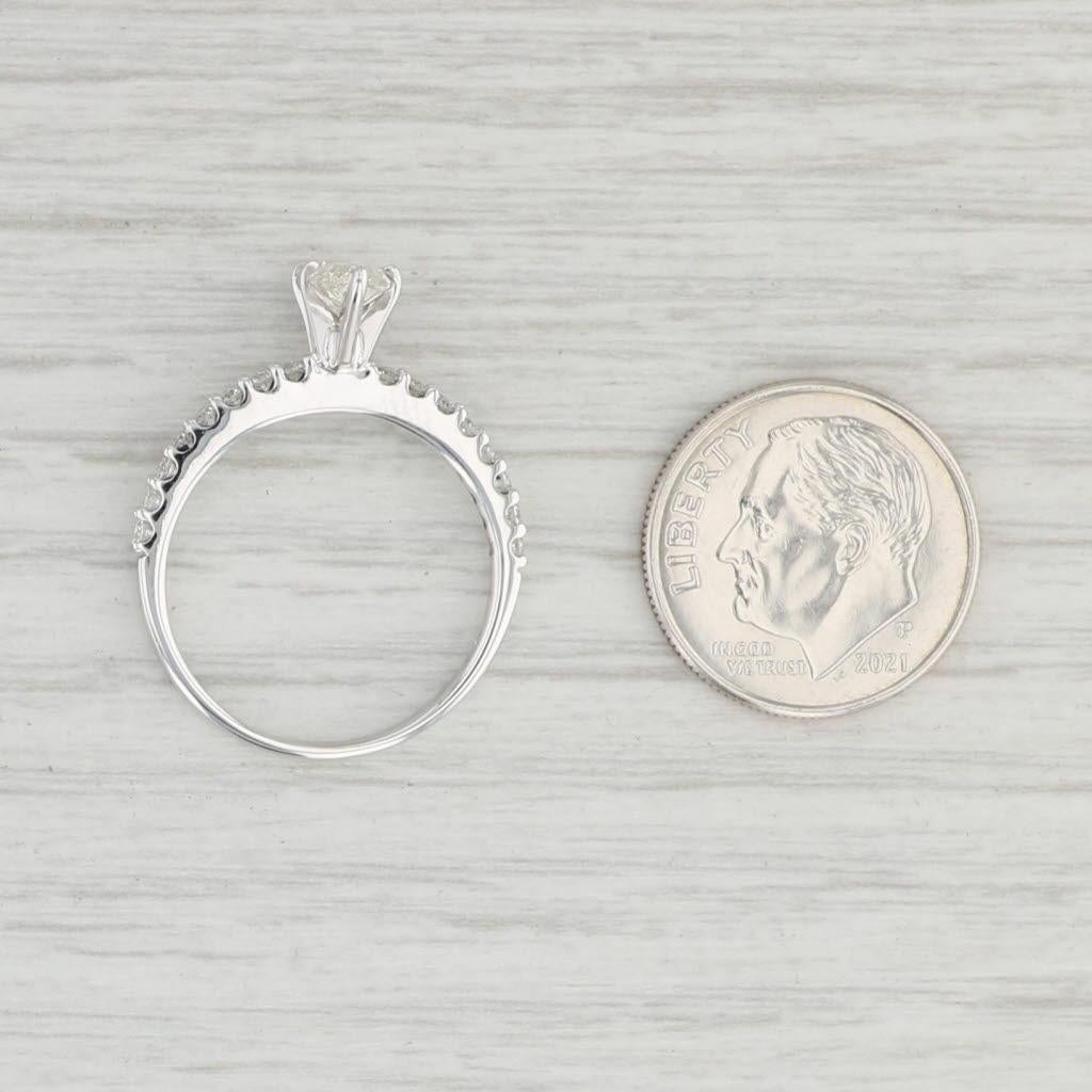 Bague de fiançailles en or blanc 14 carats avec diamant poire de 0,98 carat, taille 6,75 en vente 3