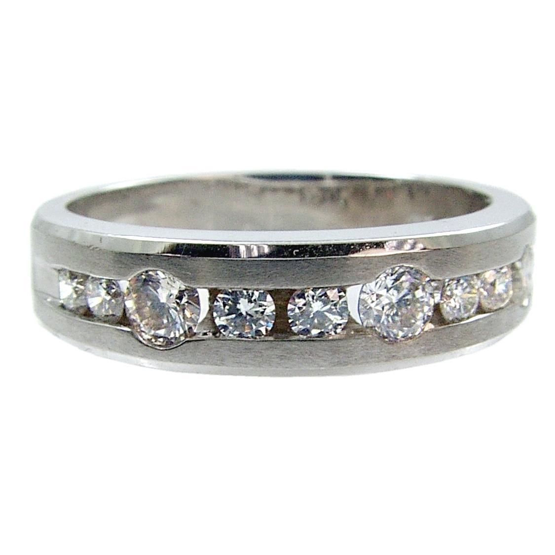 0.99 Carat Channel Set Diamond 18 Karat Gents Ring In New Condition For Sale In Los Angeles, CA