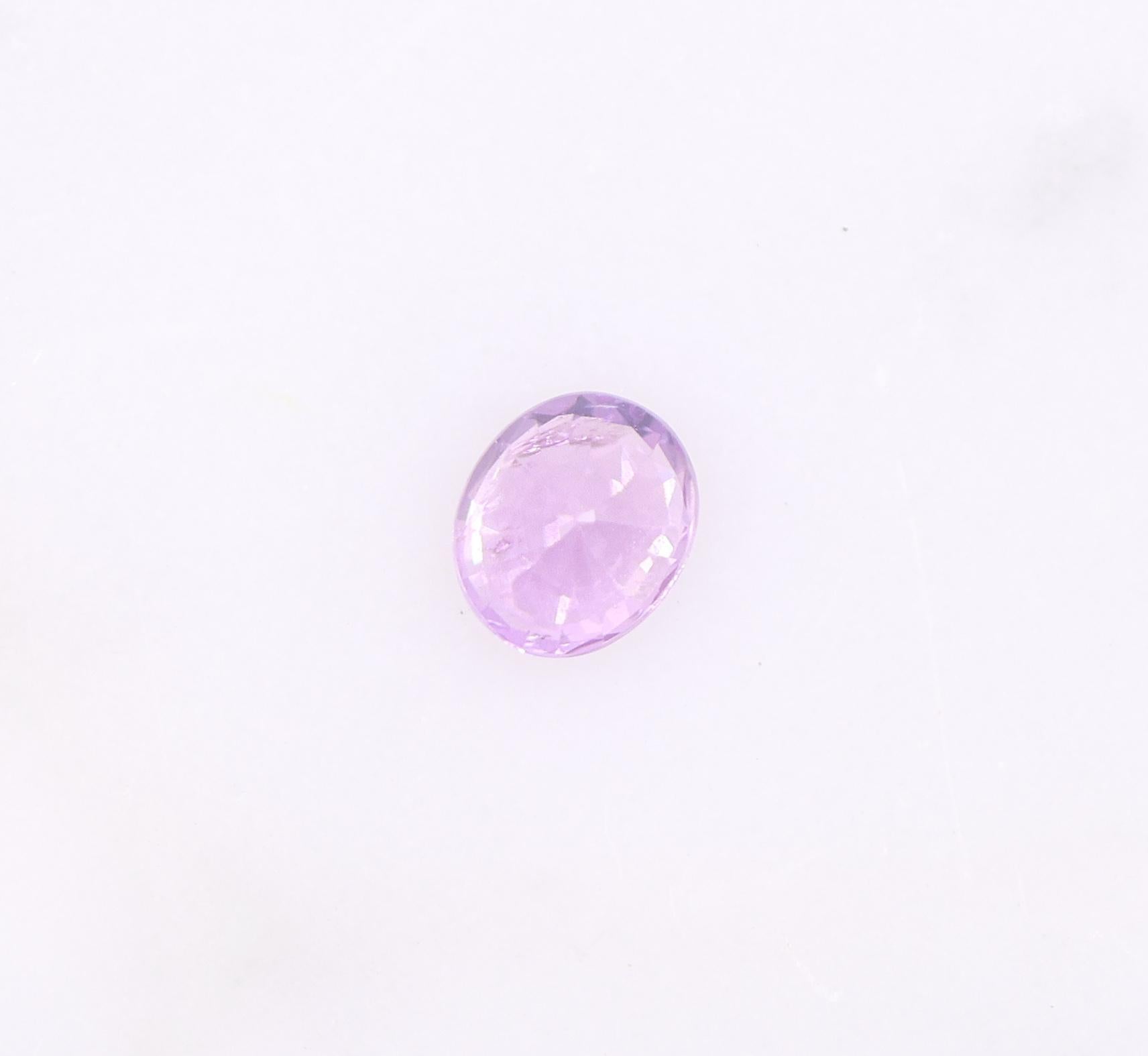 0.99 Carat Purple Sapphire Loose Gemstone Oval 6x5mm For Sale 3
