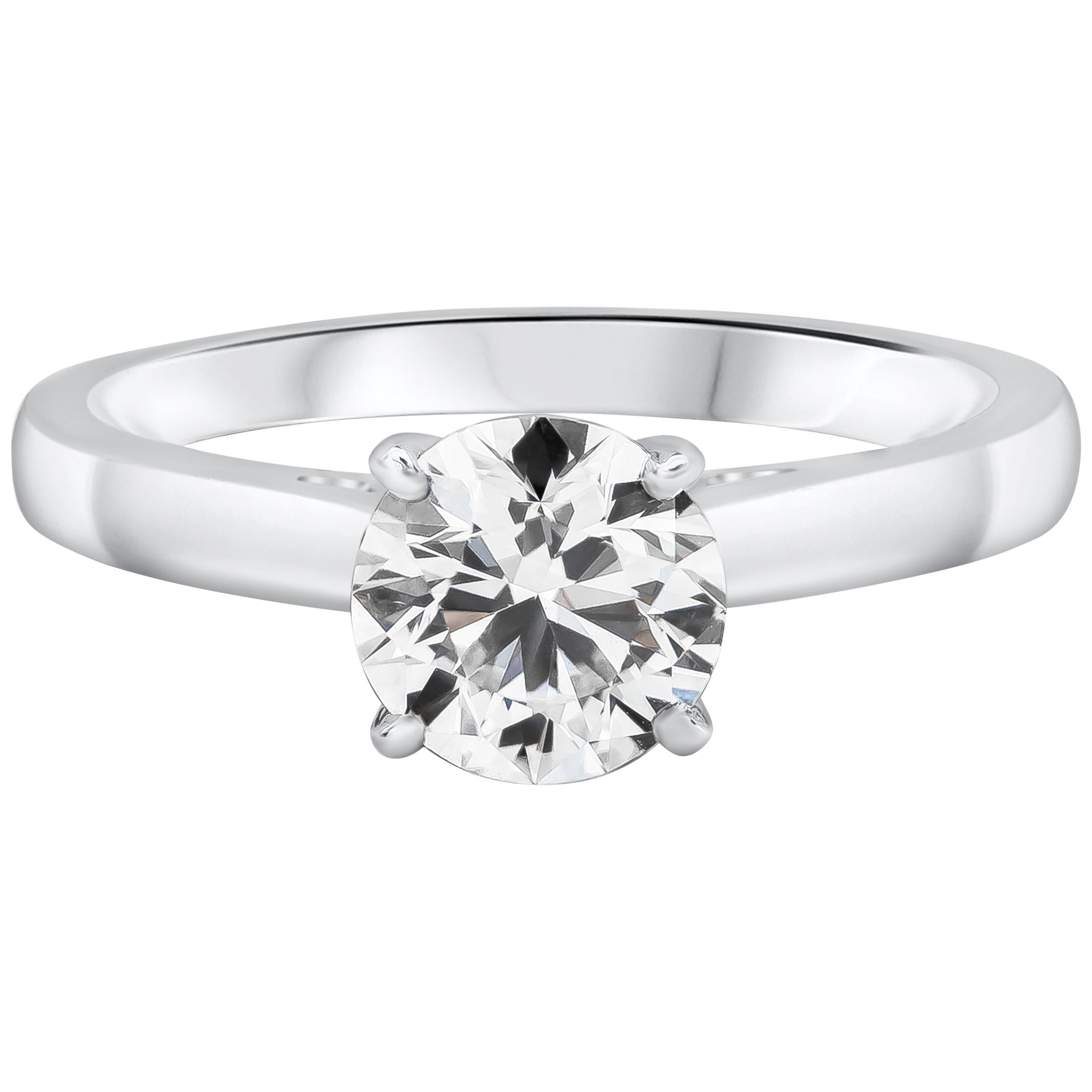 0.99 Carat Round Brilliant Diamond Solitaire Engagement Ring