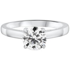 0.99 Carat Round Brilliant Diamond Solitaire Engagement Ring
