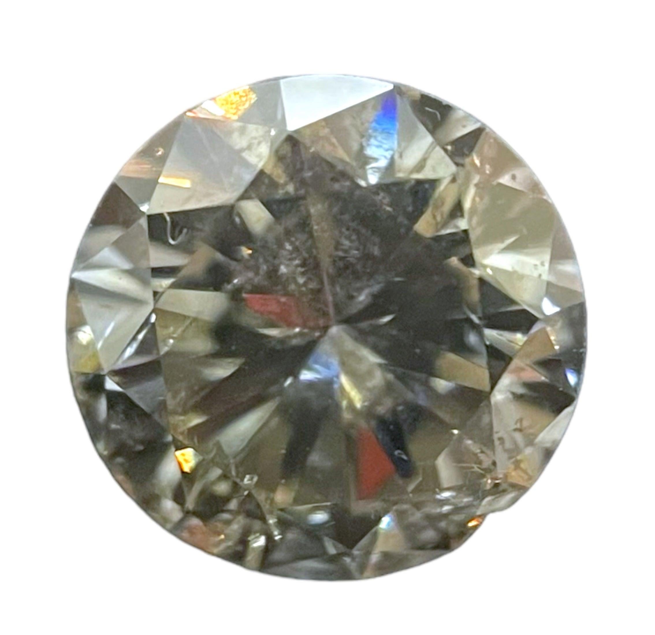 Taglio brillante 0,99 Carati Rotondi Brillanti Gia Certificati Grigio Chiaro I2 Chiarezza in vendita