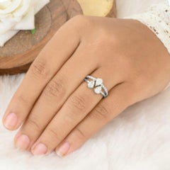 0.99 Carat SI/H Natural Diamond Cluster Engagement Ring 18 Karat White Gold