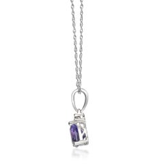 0.99 Carat Trillion Cut Tanzanite Diamond accents 14K White Gold Pendant.