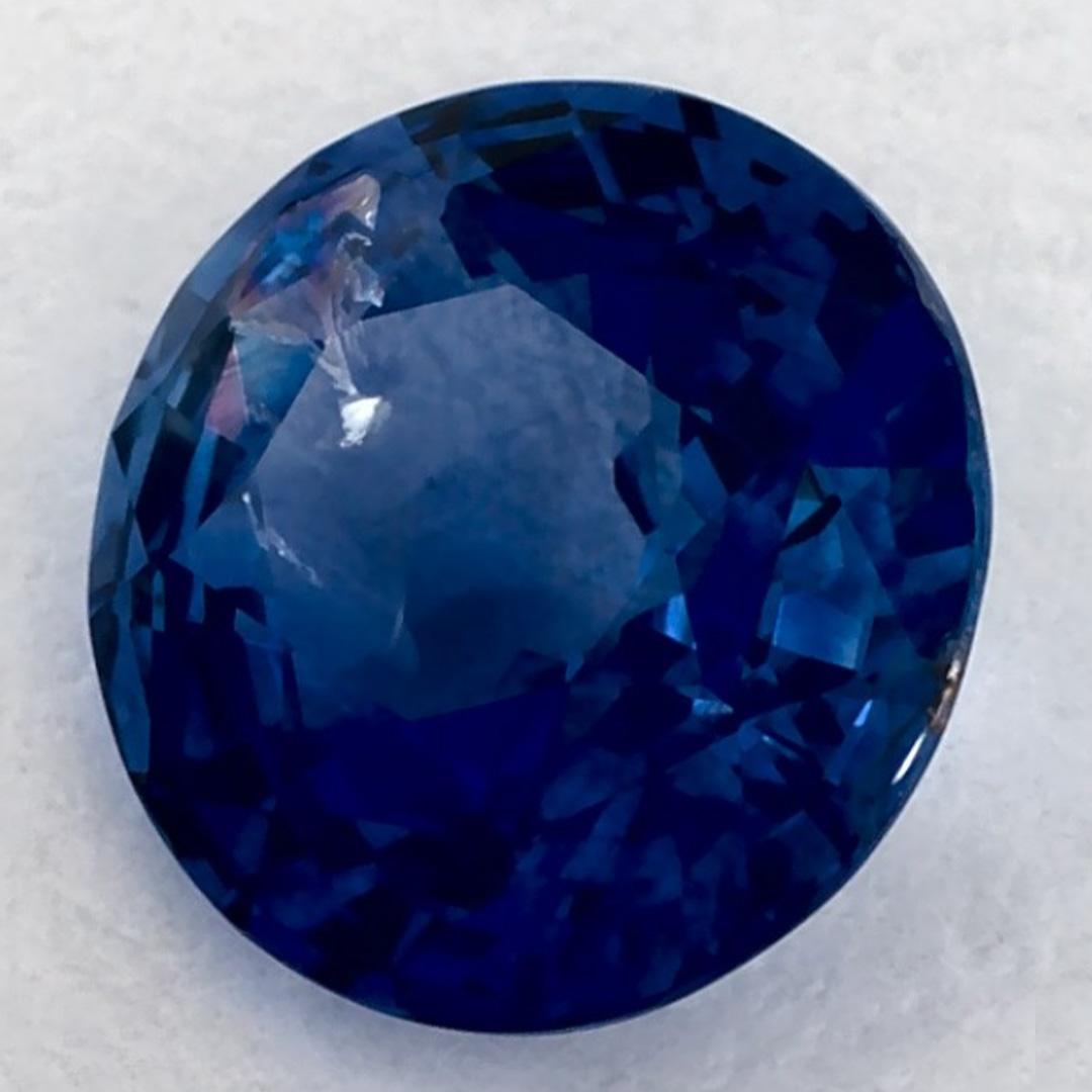 Taille ronde 0.99 Ct Blue Sapphire Round Loose Gemstone (pierre précieuse en vrac) en vente