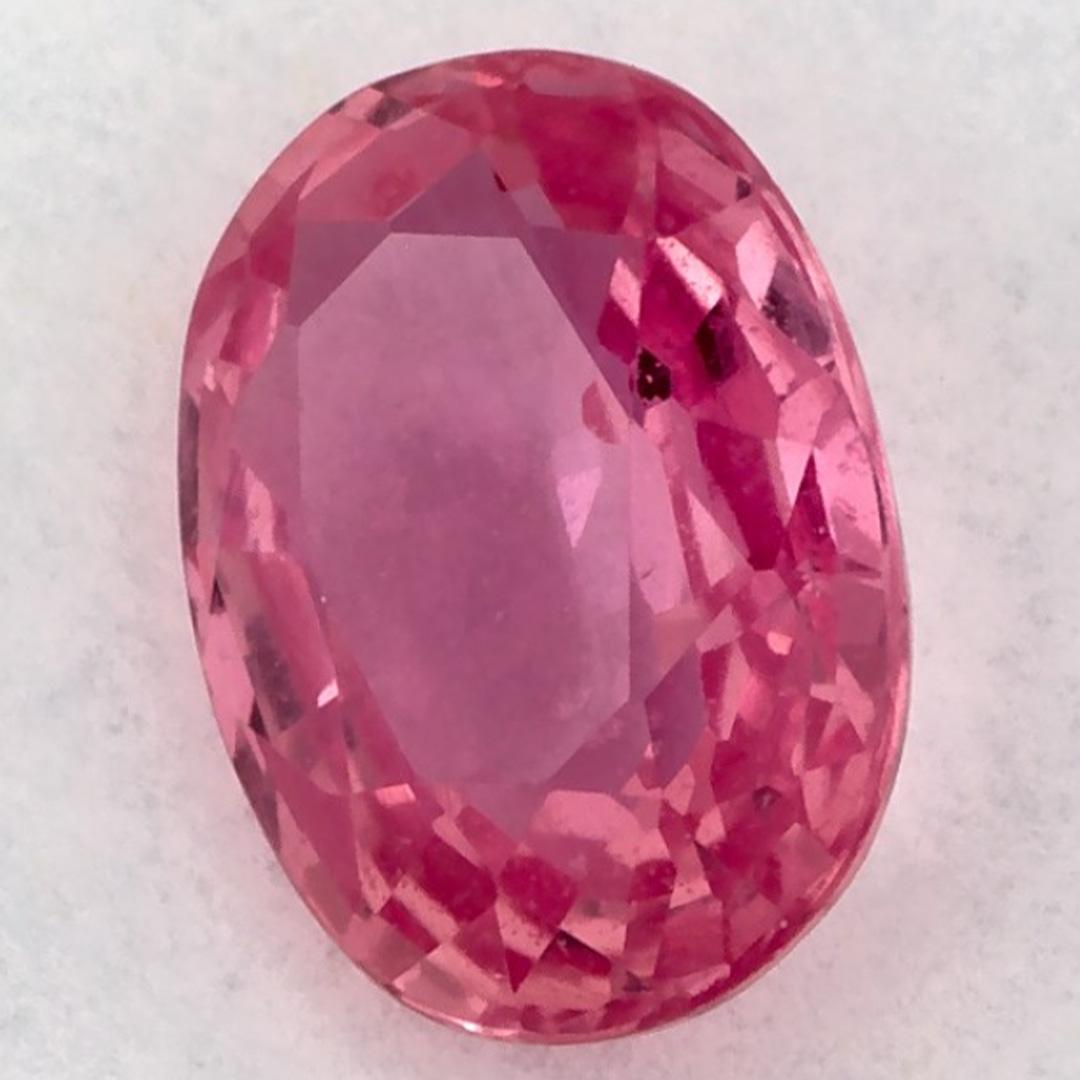 0.99 Karat Rosa Saphir Oval Loser Edelstein Damen im Angebot