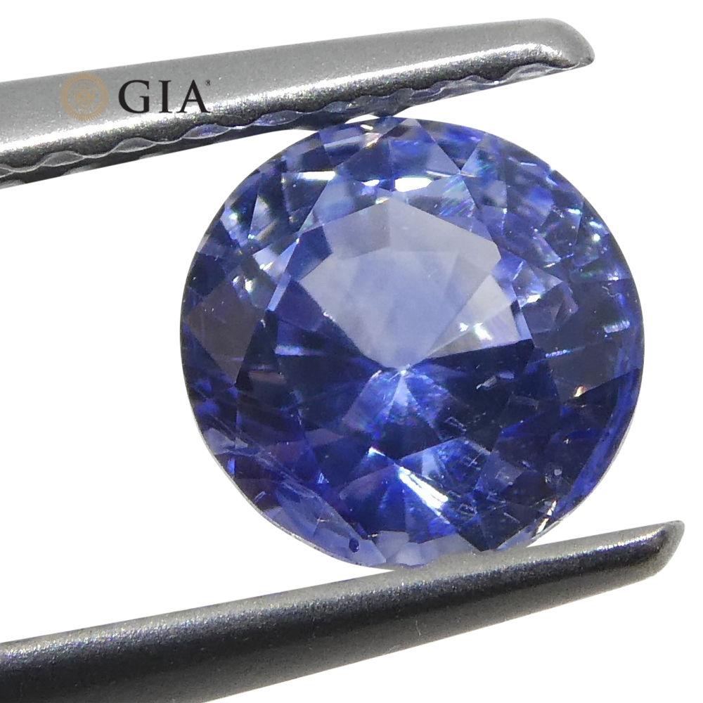 Women's or Men's 0.99 Carat Round Sapphire GIA Certified Madagascar For Sale