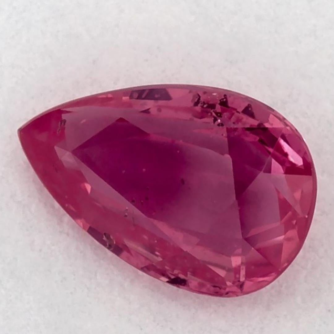 Pear Cut 0.99 Ct Ruby Pear Loose Gemstone For Sale