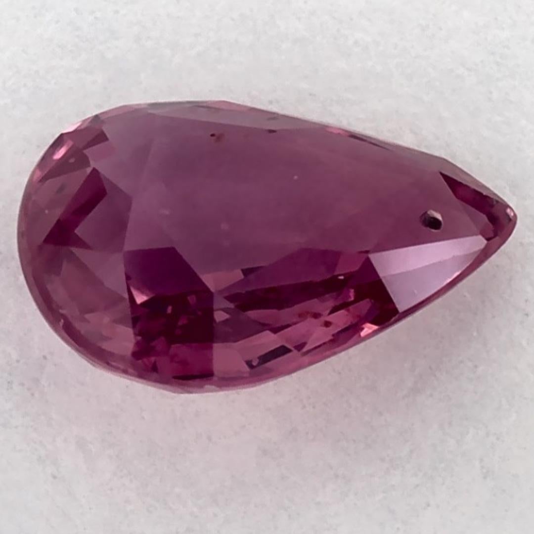 0.99 Ct Ruby Pear Loose Gemstone In New Condition For Sale In Fort Lee, NJ