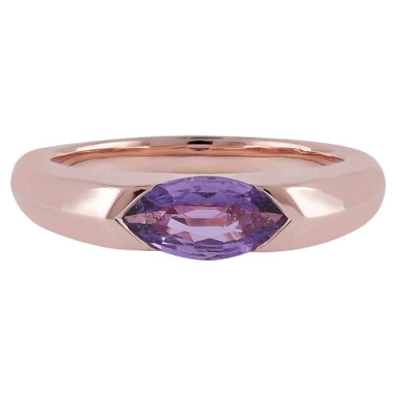 0.99 Cts Clear Multi Sapphire Ring in 18k Rose Gold