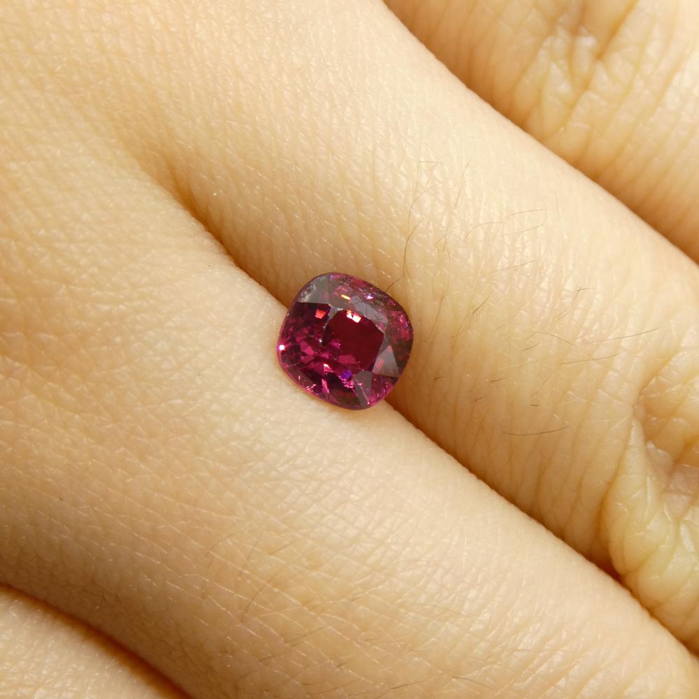 Women's or Men's 0.99ct Cushion Red Jedi Spinel from Sri Lanka For Sale
