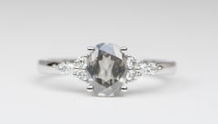 0.99ct GIA Certified Fancy Gray Diamond 14K White Gold Engagement Ring R6074