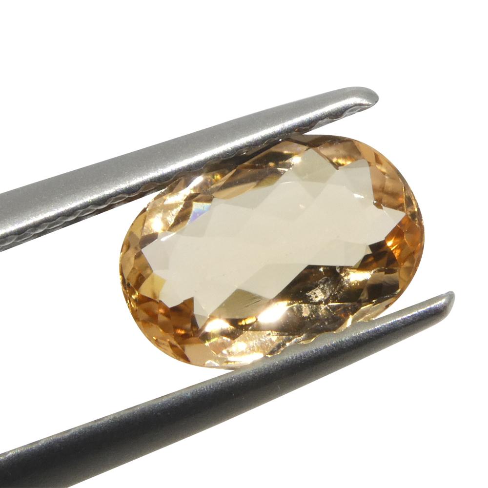 Brilliant Cut 0.99ct Oval Orange Imperial Topaz from Brazil Unheated For Sale