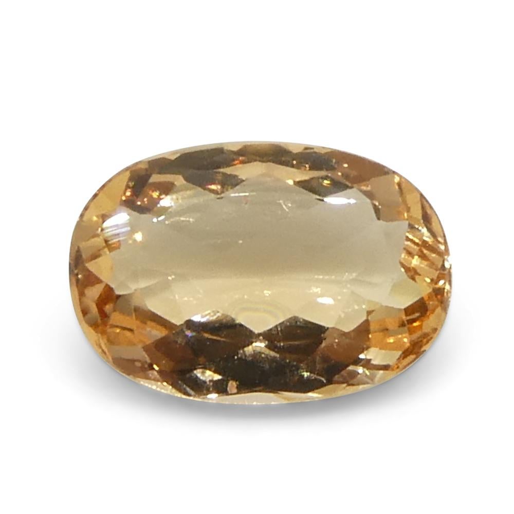 Women's or Men's 0.99ct Oval Orange Imperial Topaz from Brazil Unheated For Sale