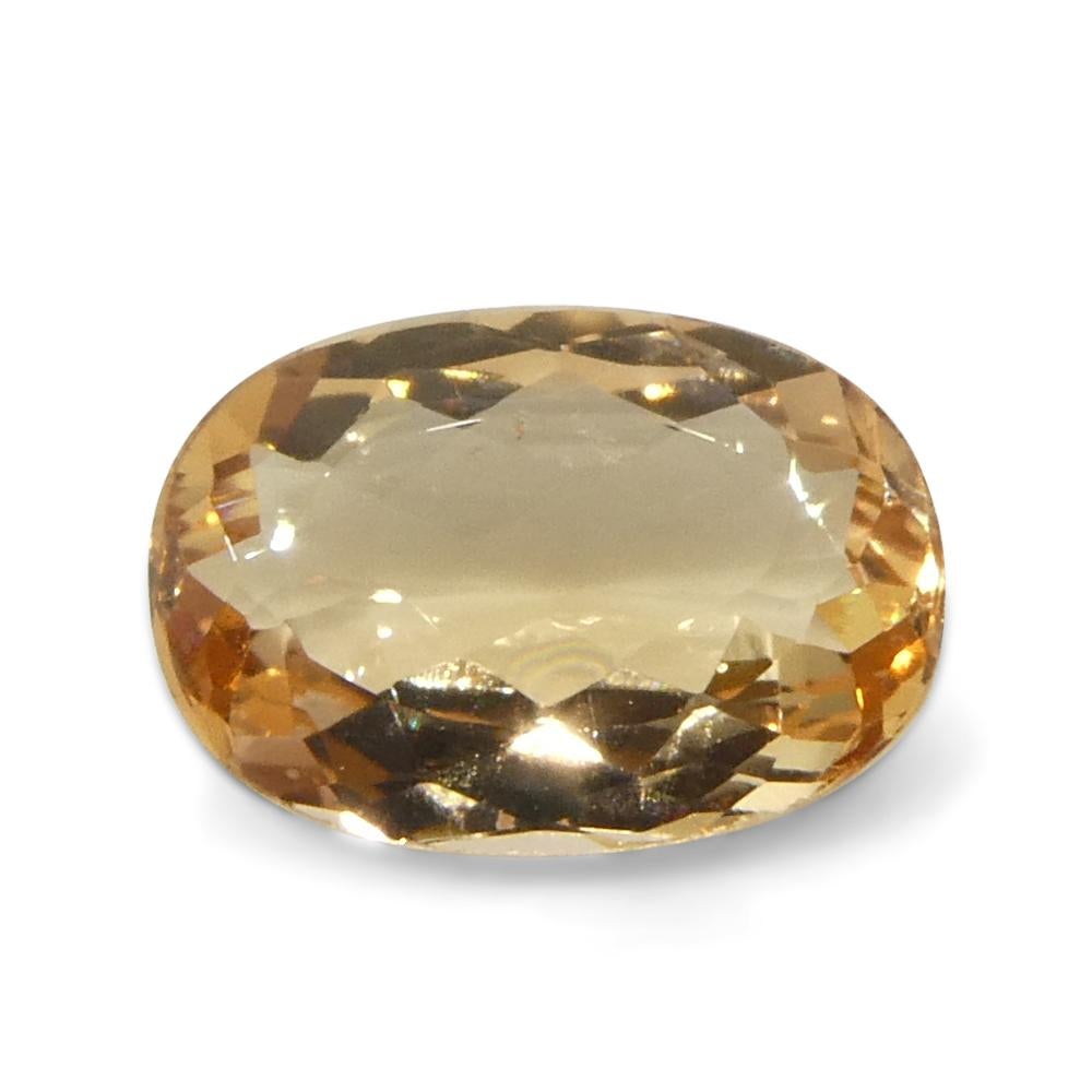 0.99ct Oval Orange Imperial Topaz from Brazil Unheated For Sale 1
