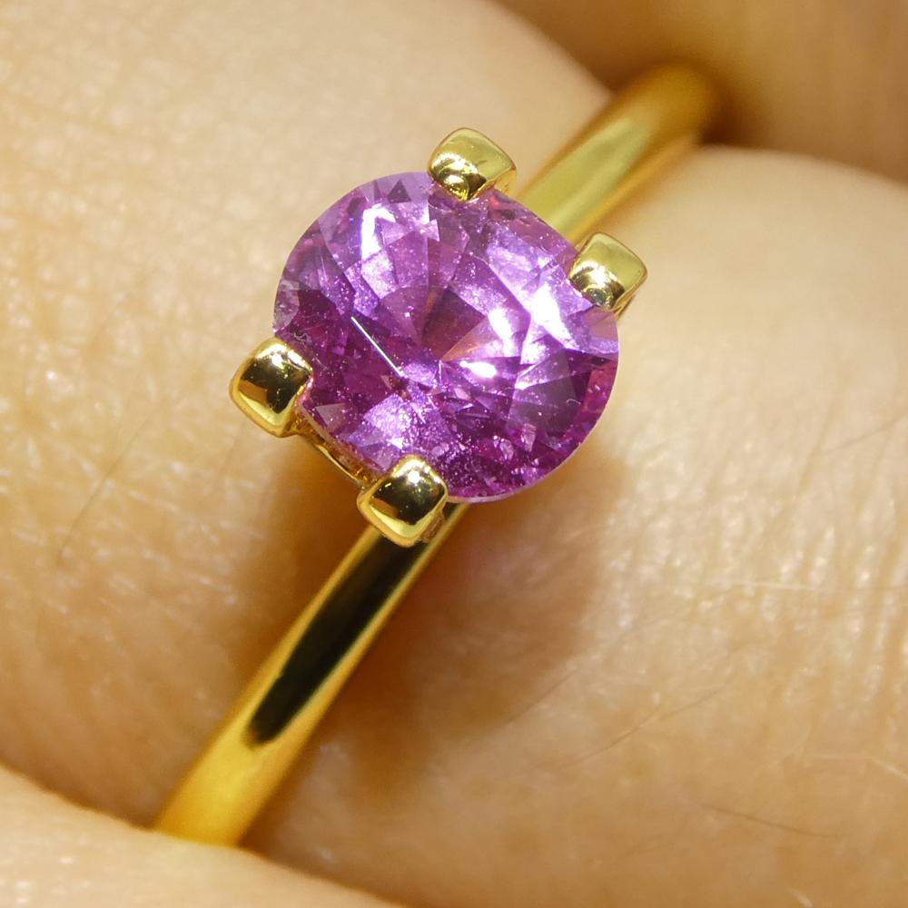 0,99ct Zaffiro ovale rosa-viola del Madagascar in vendita 8