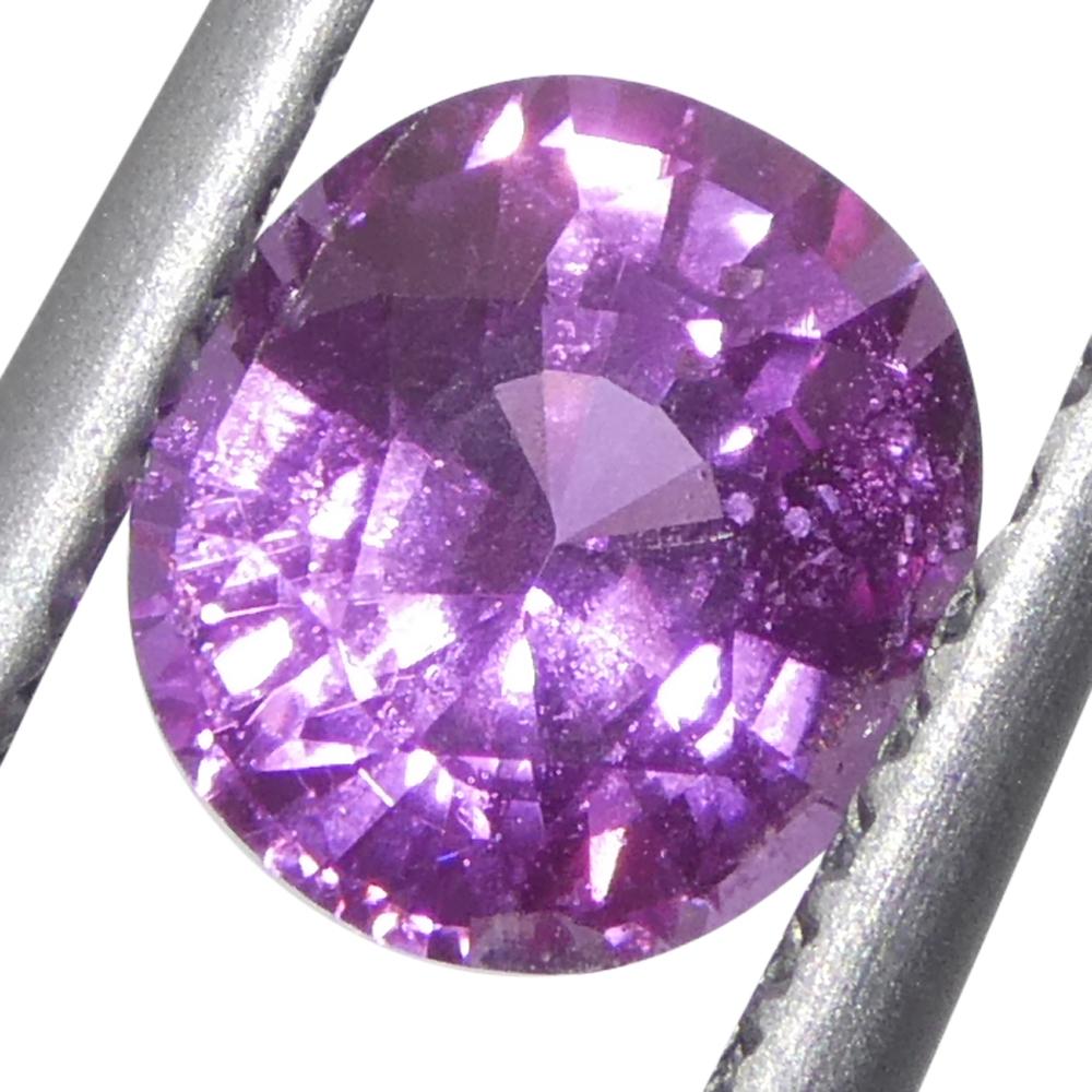 da uomo o donna 0,99ct Zaffiro ovale rosa-viola del Madagascar in vendita