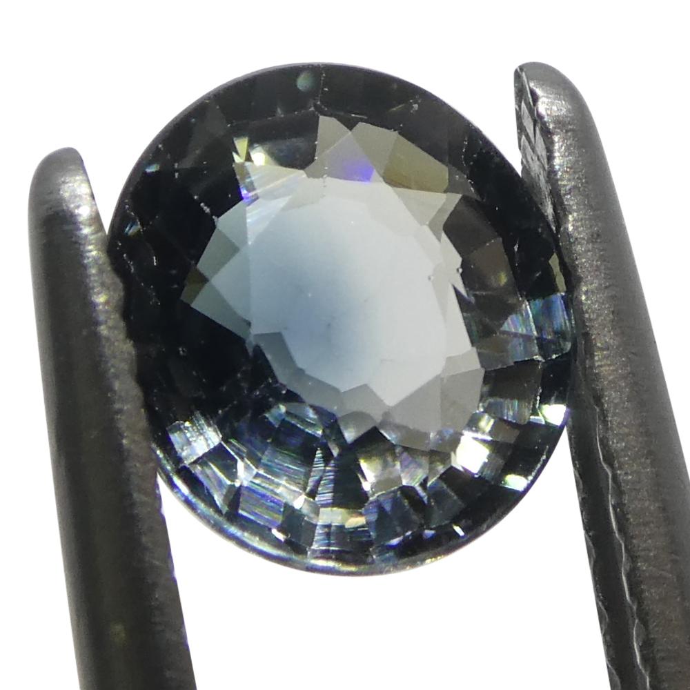 0.99ct Oval Teal Blue/White Parti-Colour Sapphire from Tanzania 5