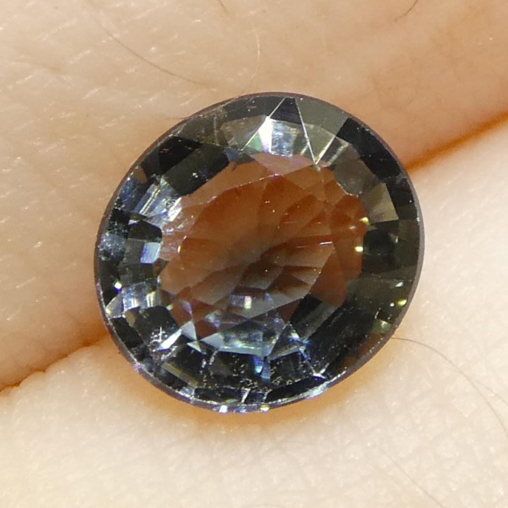 0.99ct Oval Teal Blue/White Parti-Colour Sapphire from Tanzania 7