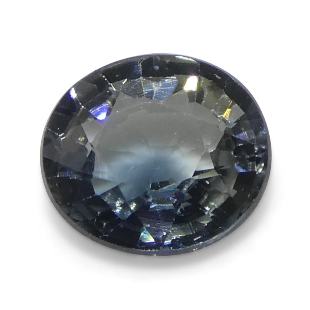 Women's or Men's 0.99ct Oval Teal Blue/White Parti-Colour Sapphire from Tanzania