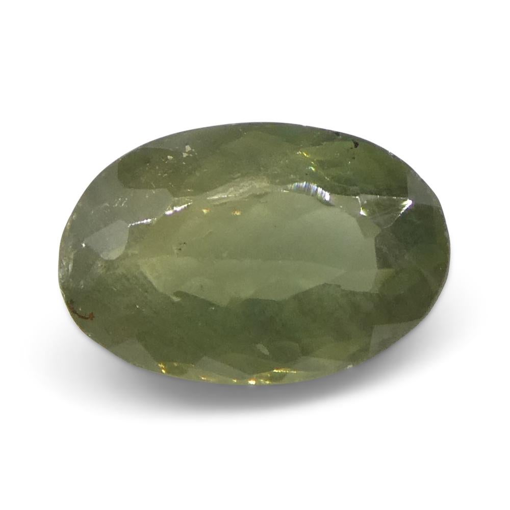 da uomo o donna 0.99ct Oval Yellowish Green to Yellowish Brown Alexandrite dal Brasile in vendita