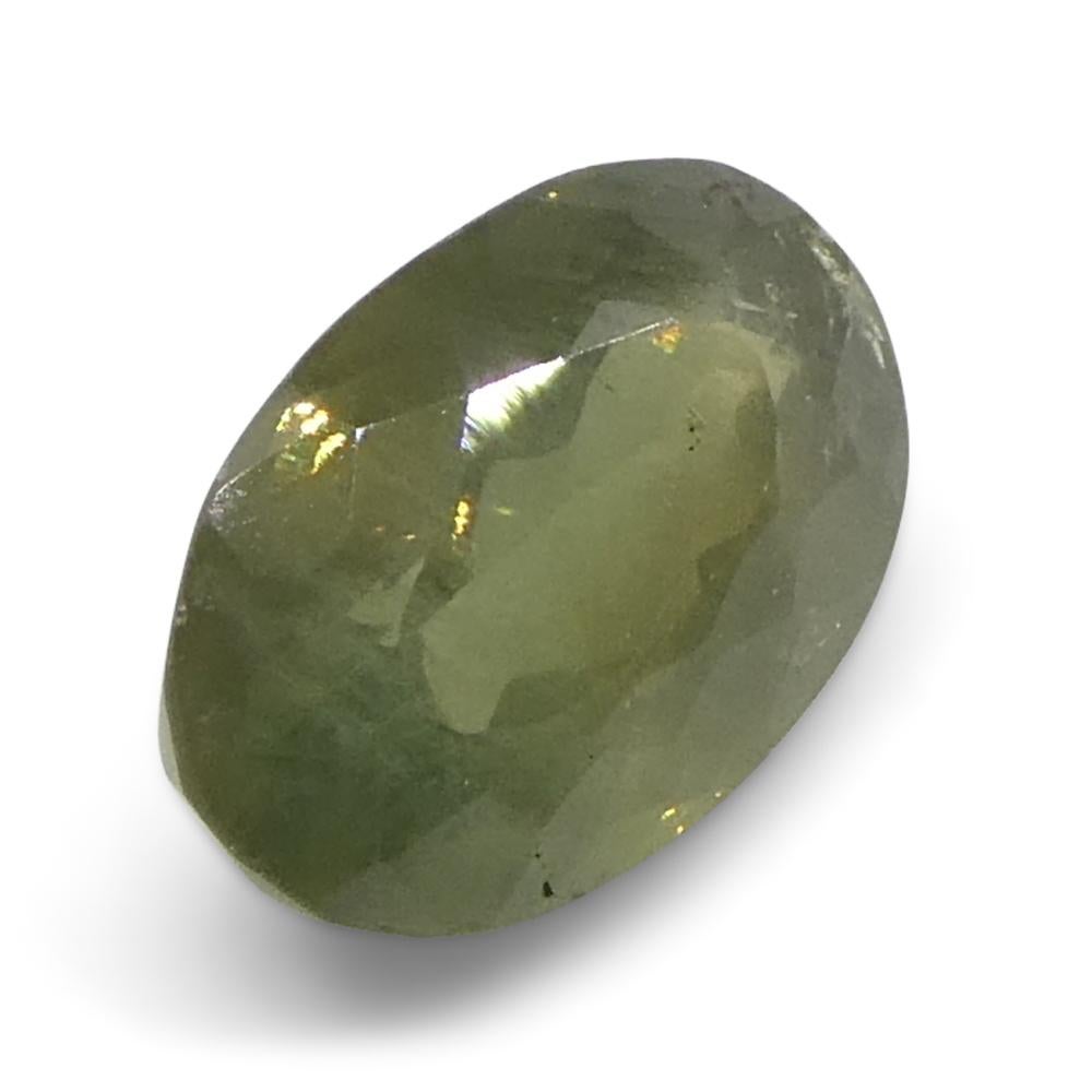 0.99ct Oval Yellowish Green to Yellowish Brown Alexandrite dal Brasile in vendita 2