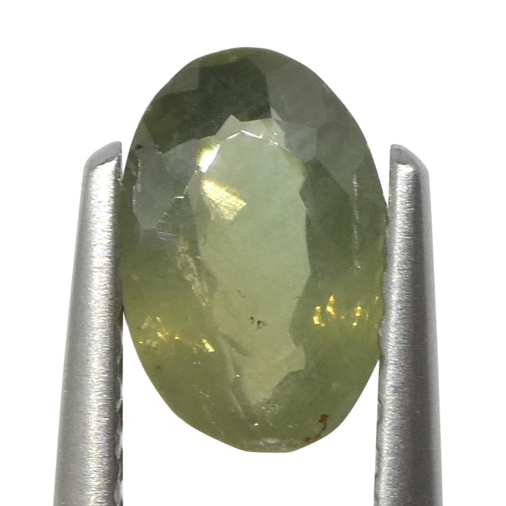 0.99ct Oval Yellowish Green to Yellowish Brown Alexandrite dal Brasile in vendita 4