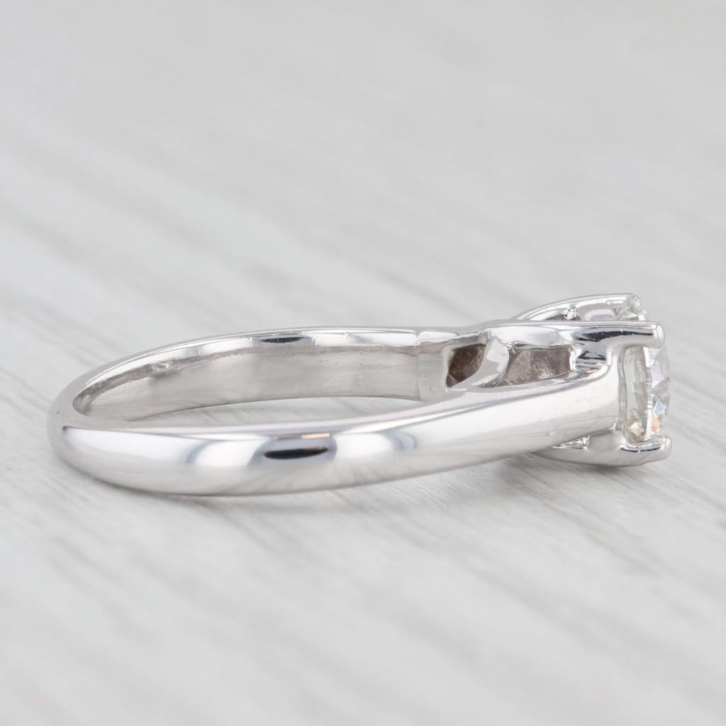 0.99ct Round Diamond Solitaire Engagement Ring Platinum 14k Gold Size 4.5 For Sale 2