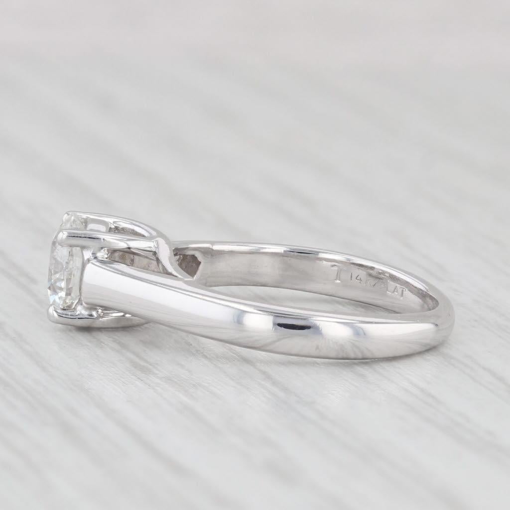 0.99ct Round Diamond Solitaire Engagement Ring Platinum 14k Gold Size 4.5 For Sale 3