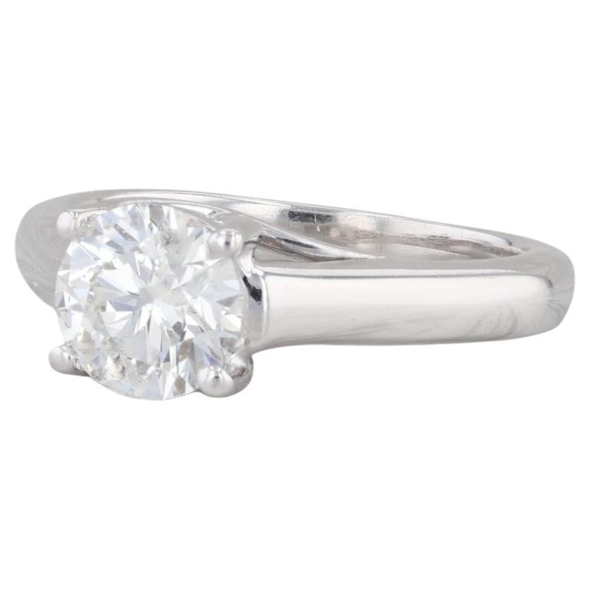 0,99 Karat runder Diamant Solitär Verlobungsring Platin 14k Gold Größe 4,5