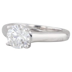 0,99 Karat runder Diamant Solitär Verlobungsring Platin 14k Gold Größe 4,5