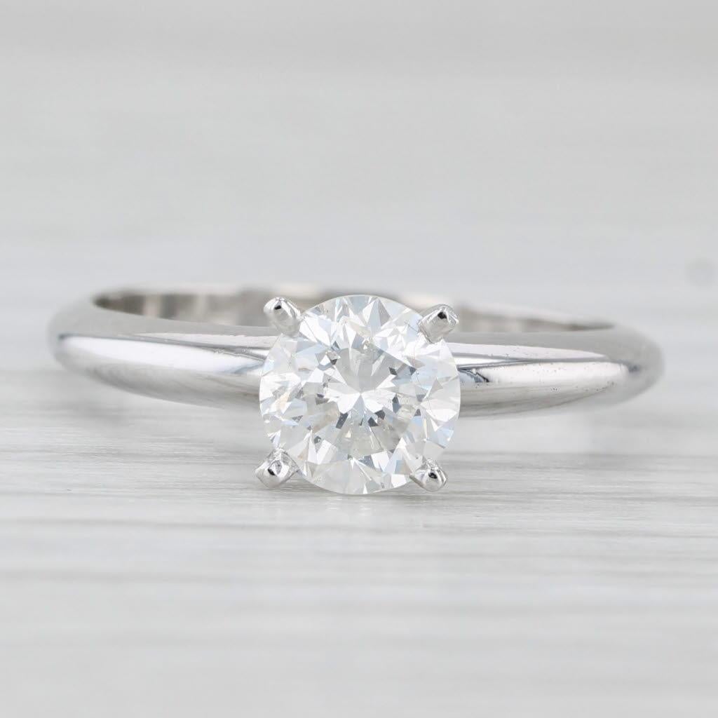 0,99 Karat runder Diamant Solitär Verlobungsring Platin Größe 6,25 GIA im Zustand „Gut“ im Angebot in McLeansville, NC