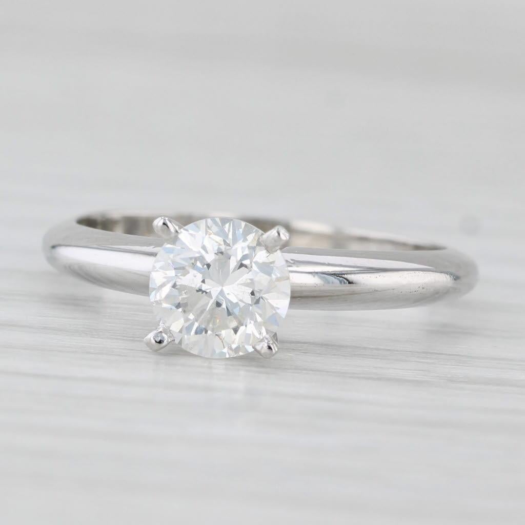 0,99 Karat runder Diamant Solitär Verlobungsring Platin Größe 6,25 GIA im Angebot 1