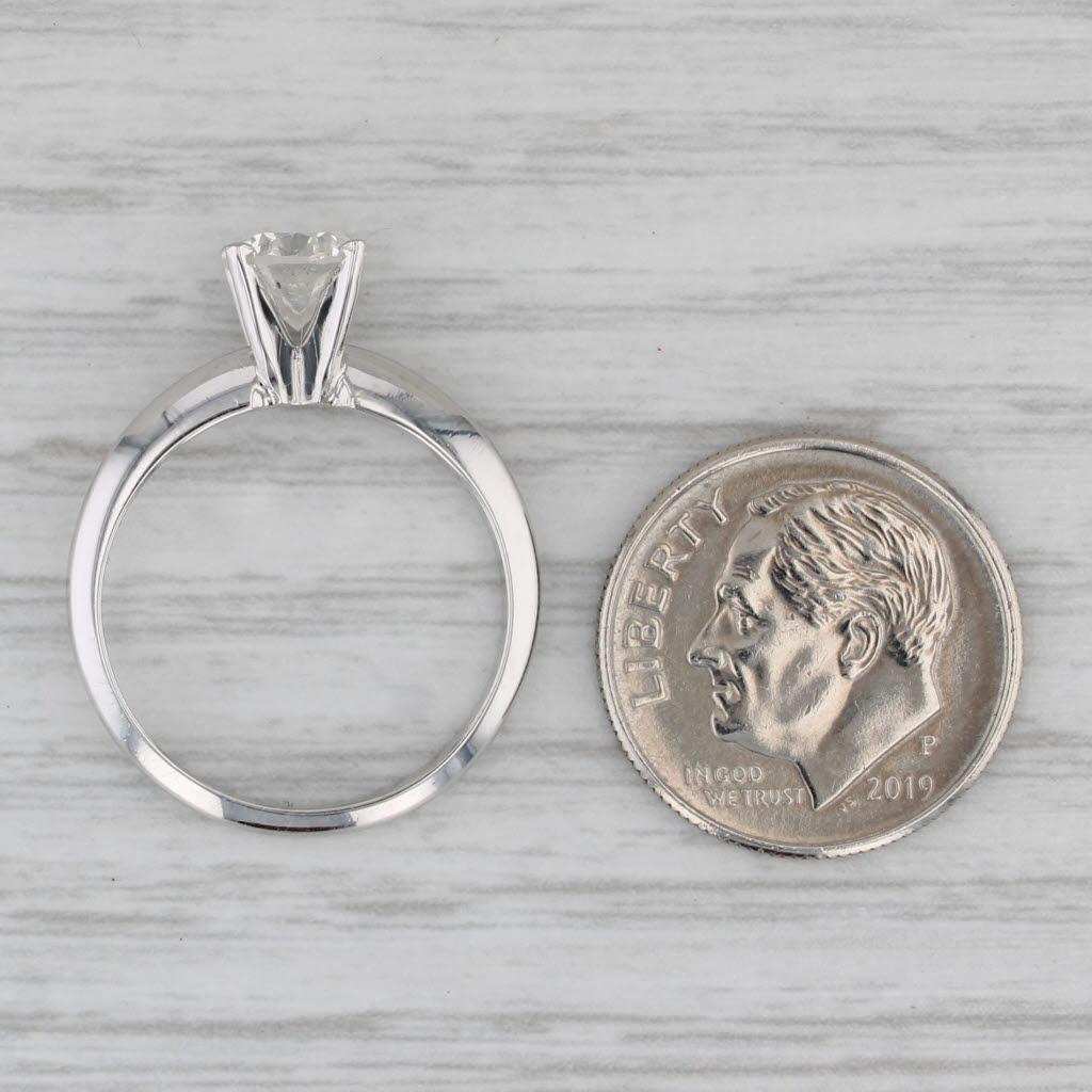 0,99 Karat runder Diamant Solitär Verlobungsring Platin Größe 6,25 GIA im Angebot 3