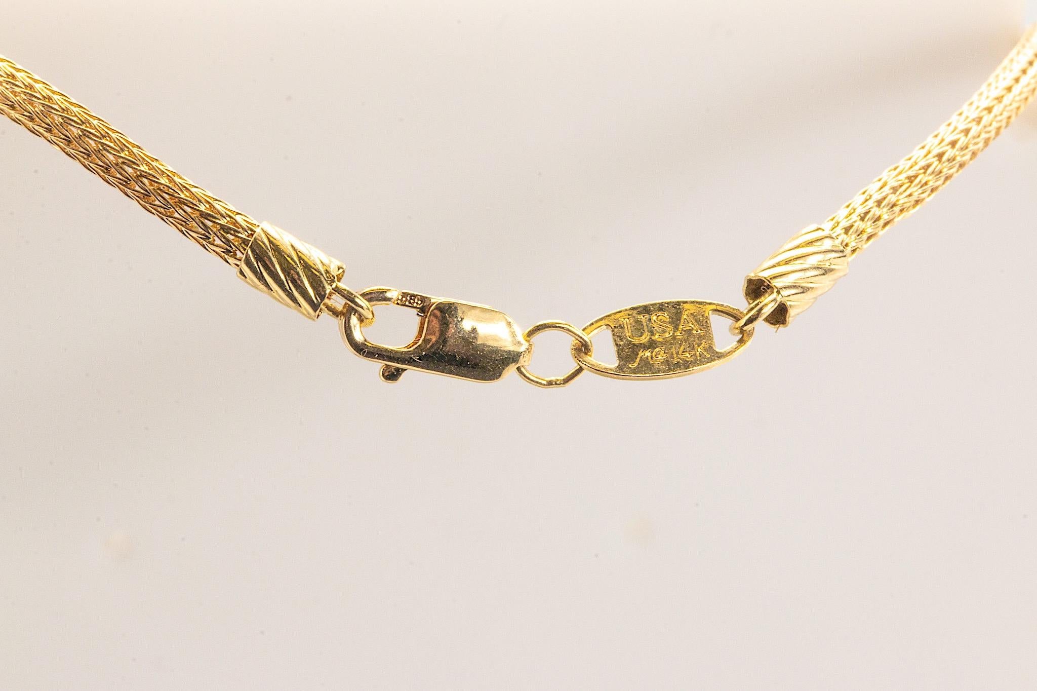 0.99CT Round Diamond Solitaire Necklace in 14K Yellow Gold For Sale 3