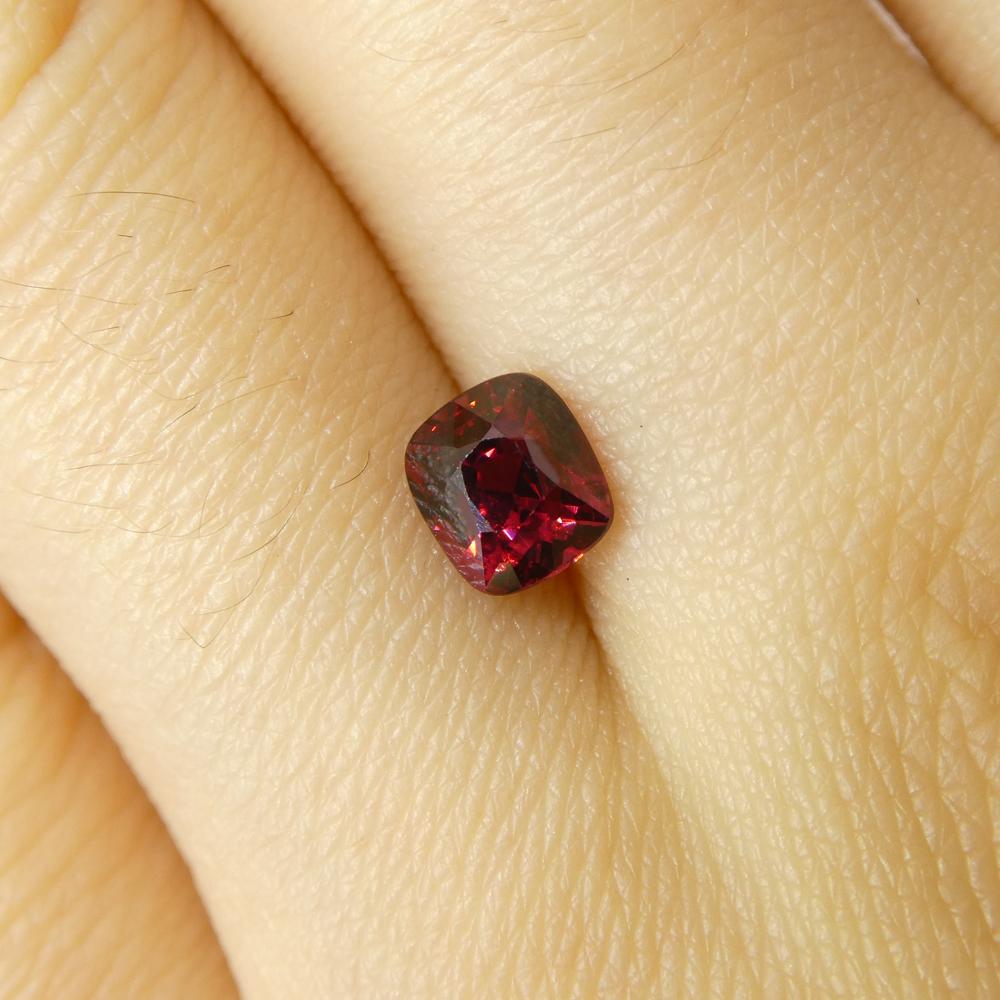 Women's or Men's 0.9ct Cushion Red Jedi Spinel from Sri Lanka For Sale
