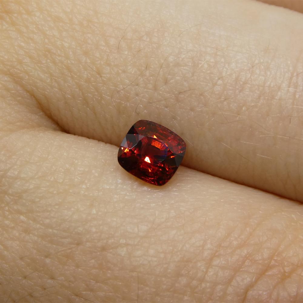 Brilliant Cut 0.9ct Cushion Red Spinel from Sri Lanka For Sale