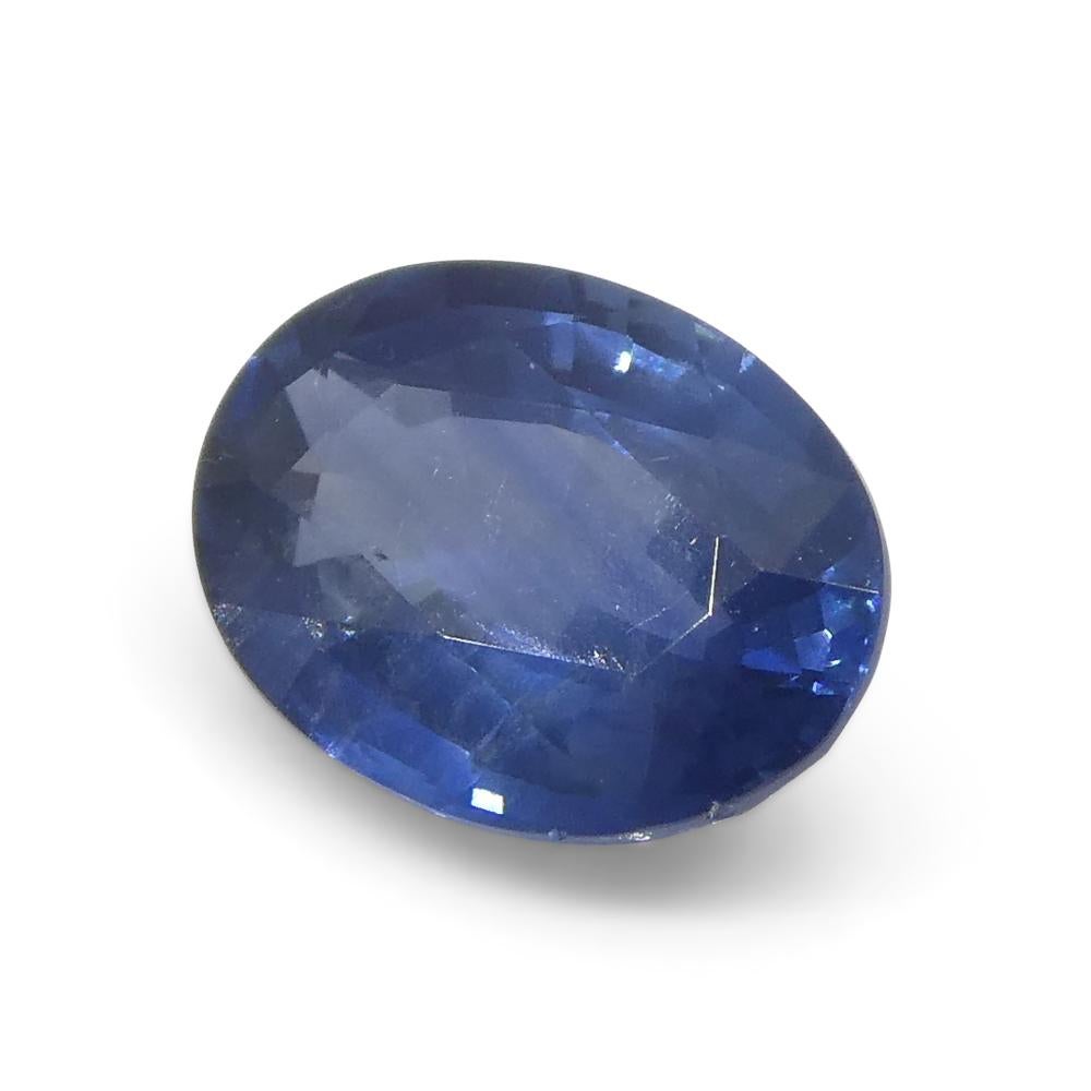 Saphir bleu ovale de 0.9 carat de Thaïlande en vente 5