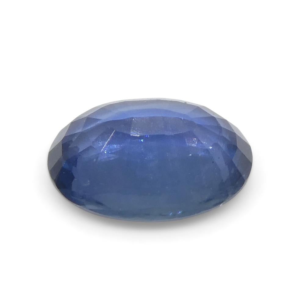 Saphir bleu ovale de 0.9 carat de Thaïlande en vente 7