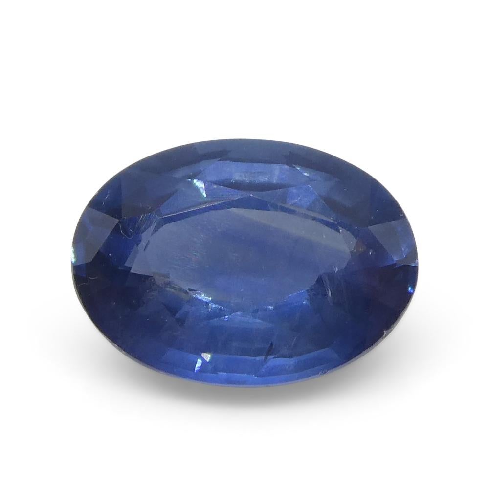Saphir bleu ovale de 0.9 carat de Thaïlande en vente 8